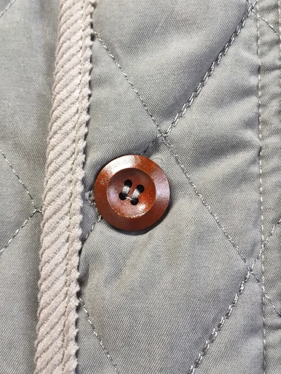 Mad Hero Gray Quilted Jacket Mens Sz XL Corduroy Collar Fleece Lined Button NWT - Picture 5 of 9